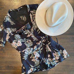 Floral Wrap Top